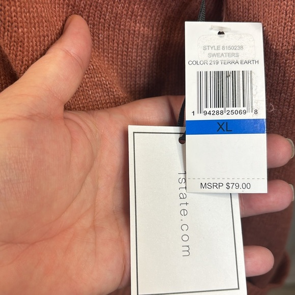 1. State Terra Cotta Cold Shoulder Cut Out Turtleneck Sweater- NWT - Picture 15 of 16